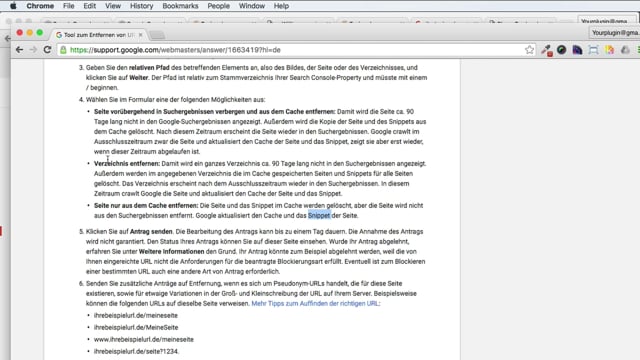 Seiten aus dem Index entfernen