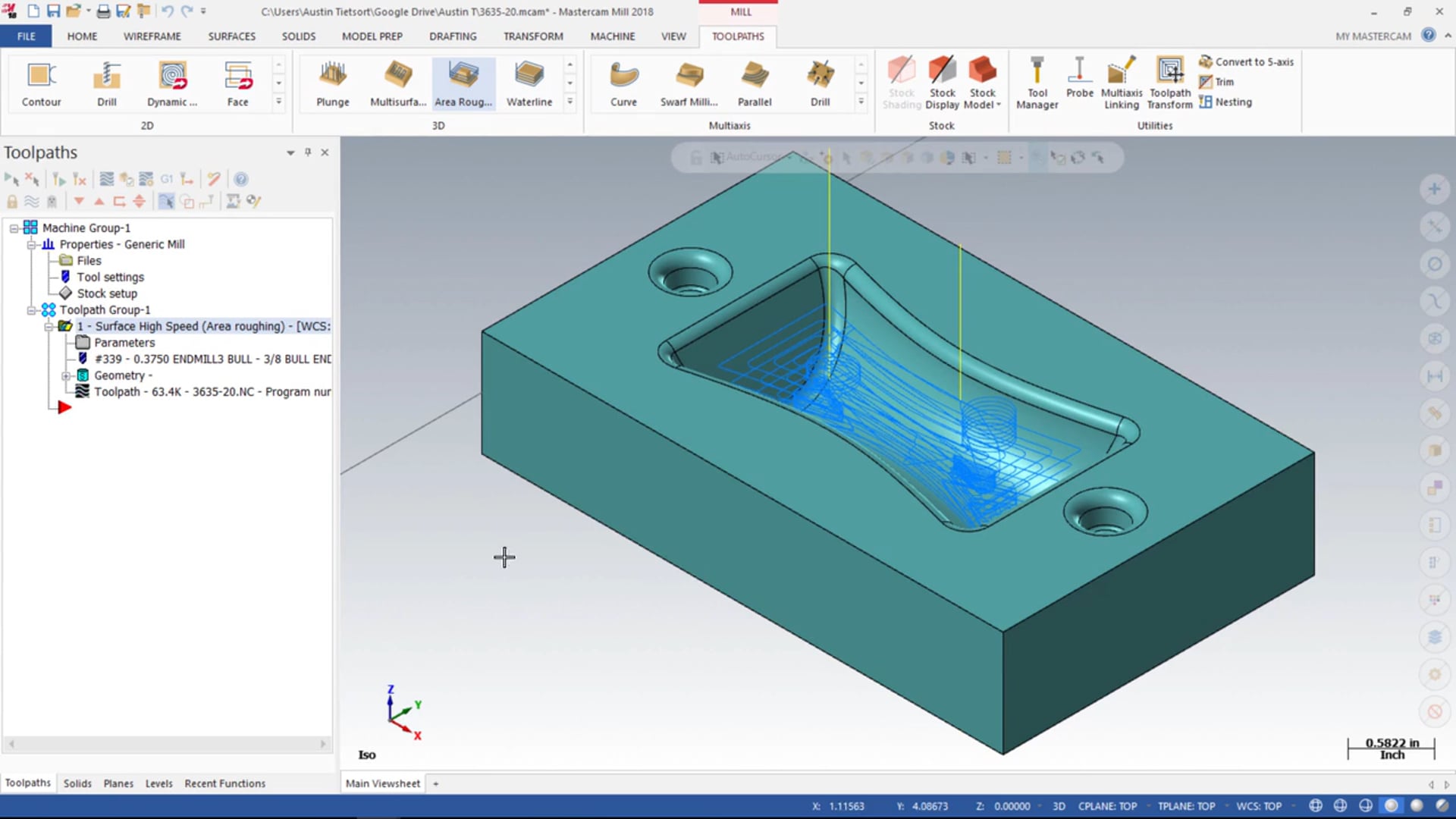 3D Mill Roughing Toolpaths