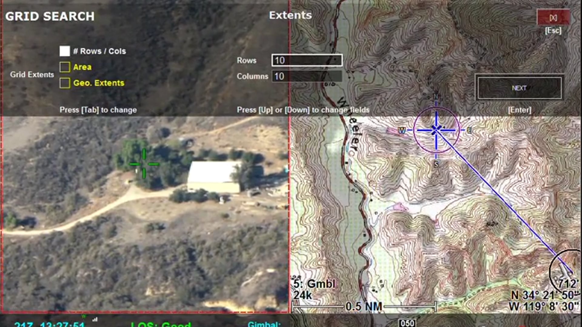 Grid Search with Complex Terrain