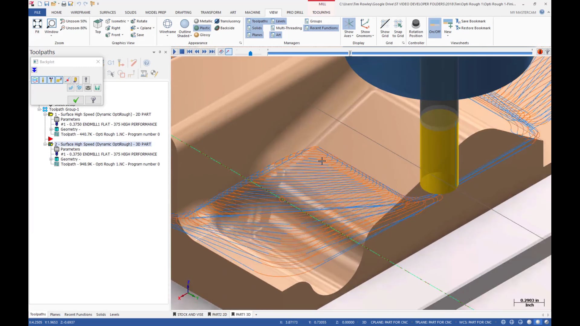 3D Mill Roughing Toolpaths