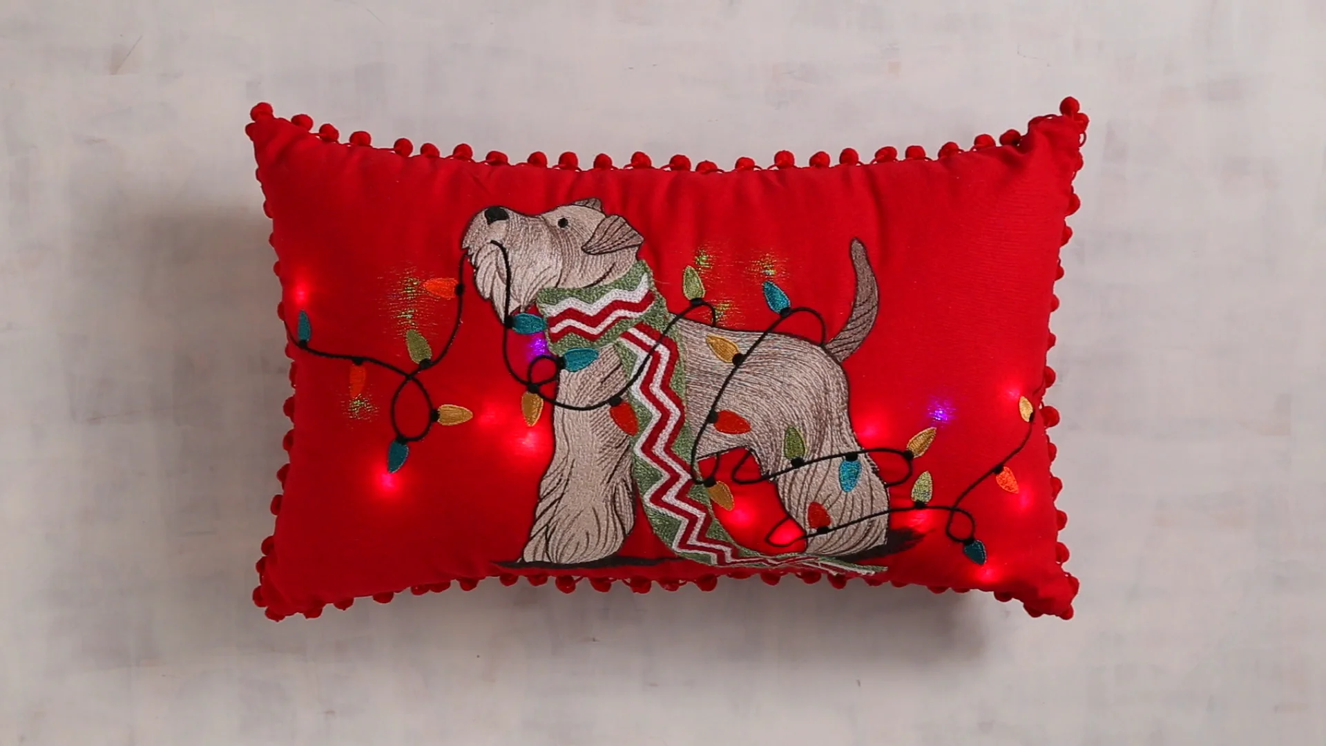 Schnauzer on sale christmas pillow