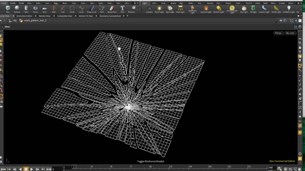 How To Make Glass Fracture Pattern In Houdini Using Voronoi Fractrue Houdini Houdini Vfx Line Art Drawings