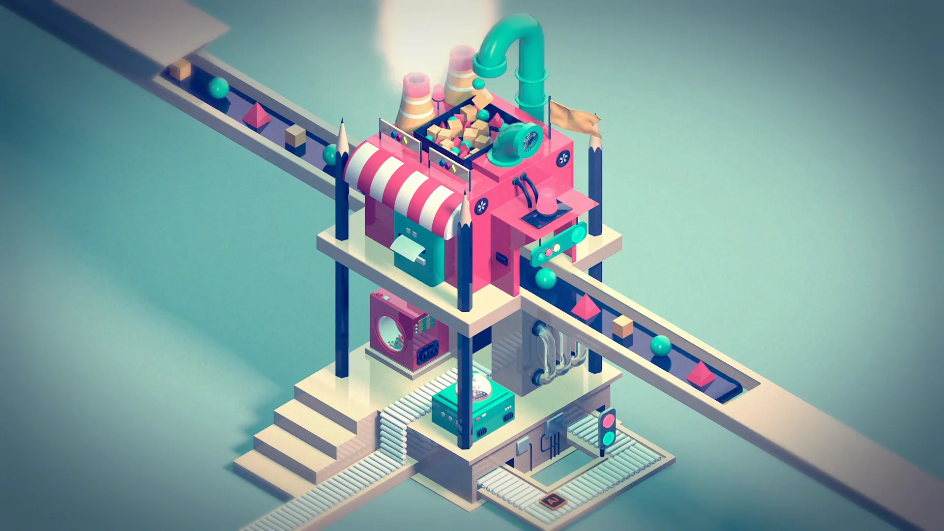 Проект обогатительной фабрики. Middle poly модели. Генплан тэс. 3д моделирование в промышленной сфере. C d factory.