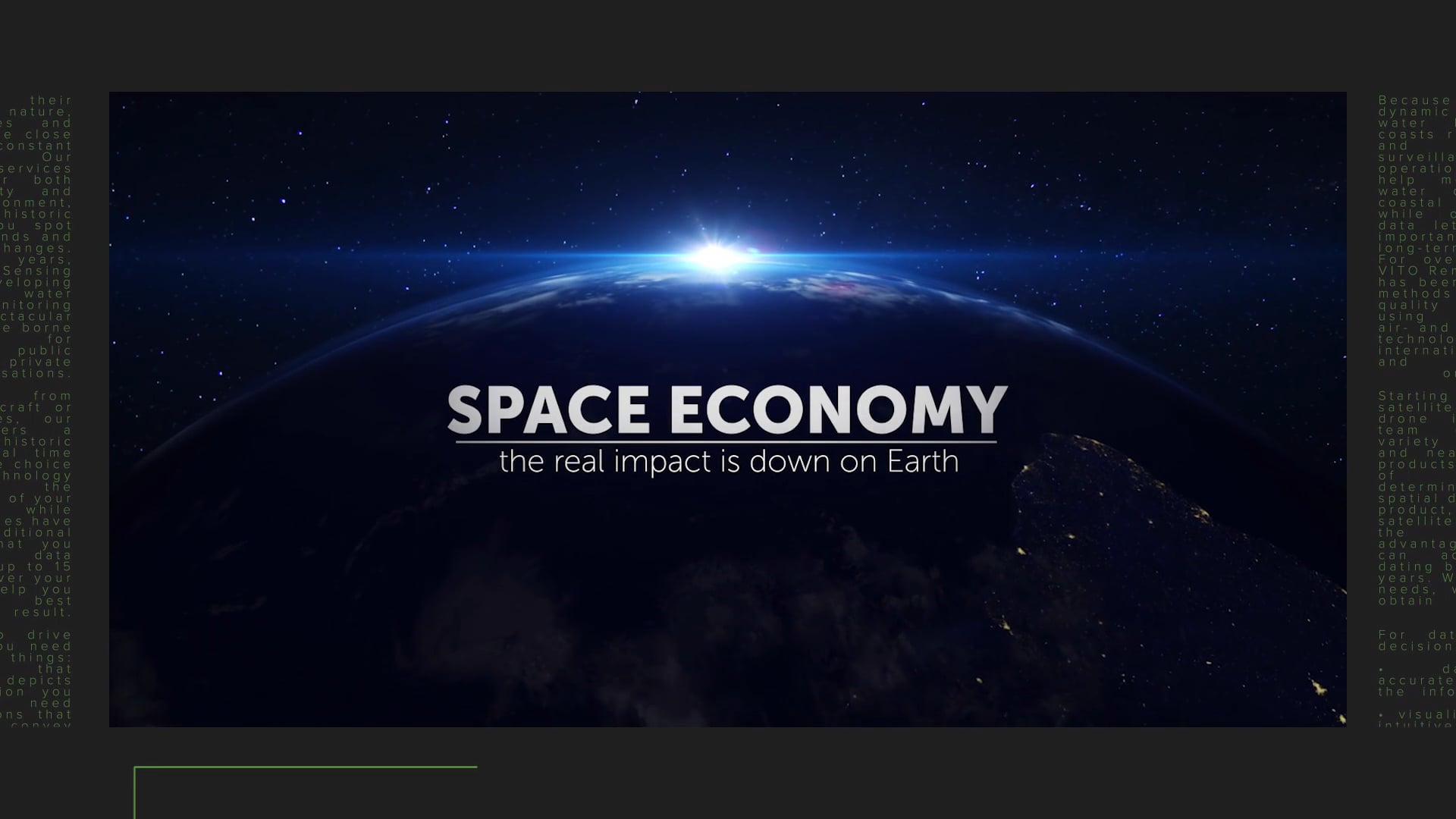 VITO Remote Sensing - Space Economy, the real impact is down on Earth