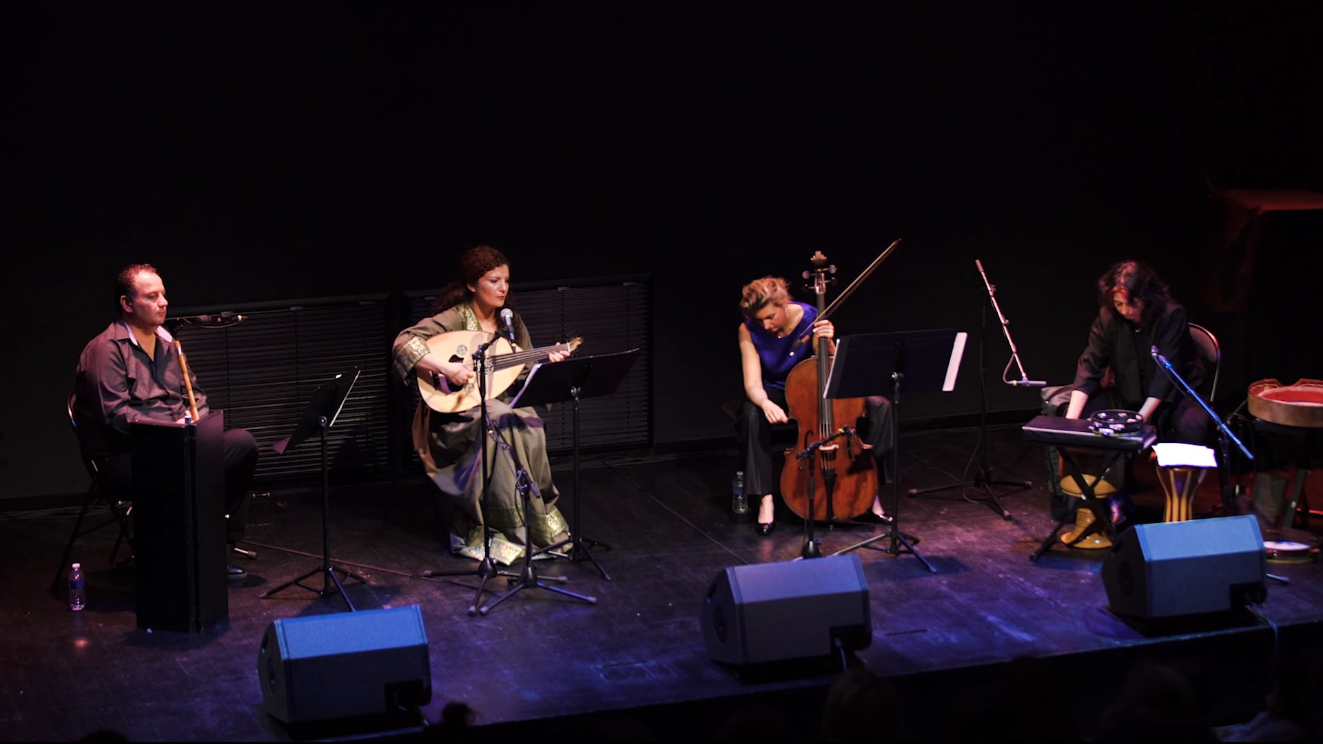 Waed Bouhassoun, chant et luth Moslem Rahal, ney Michèle Claude,  percussions Ophélie Gaillard, violoncelle - Extrait on Vimeo