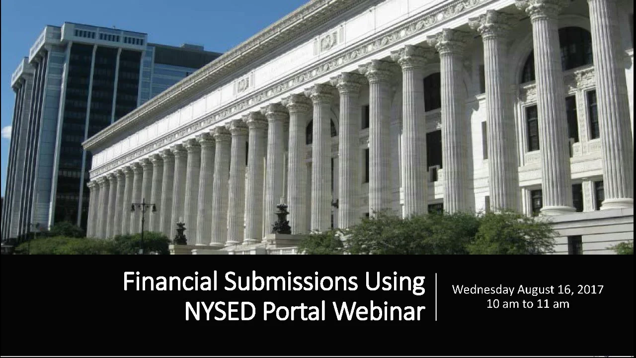 Financial Document Submission Using NYSED Business Portal inar on Vimeo