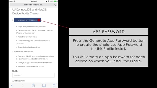 UAConnect365 iOS and MacOS Device Profile Creator