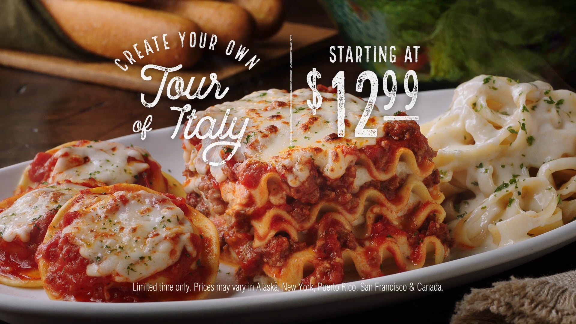 tour of italy at the olive garden