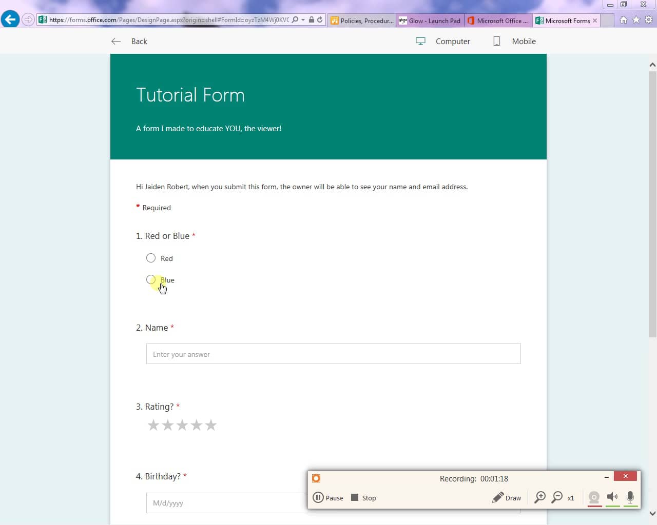 How to use Microsoft Forms on Vimeo