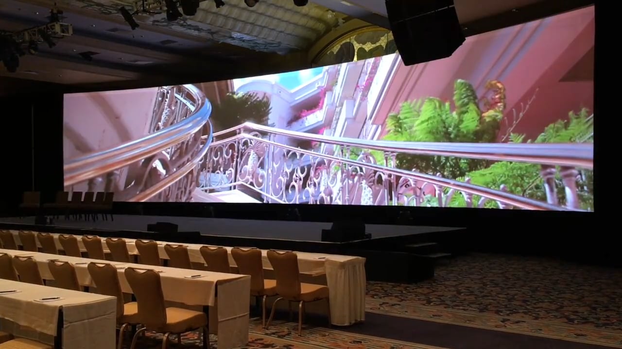 AVS Audio Visual Service Custom 90’ x 15’6” Curved Projection Screen on Vimeo