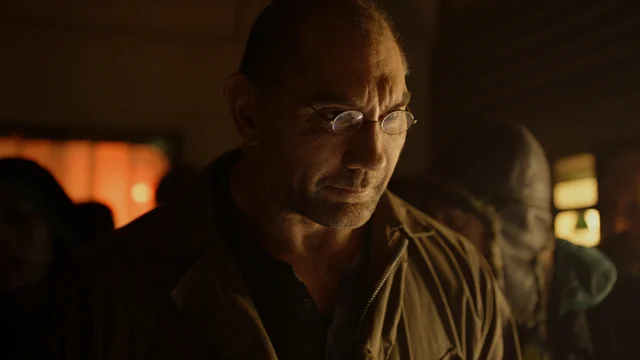 The small glasses of Sapper Morton (Dave Bautista) in Blade Runner