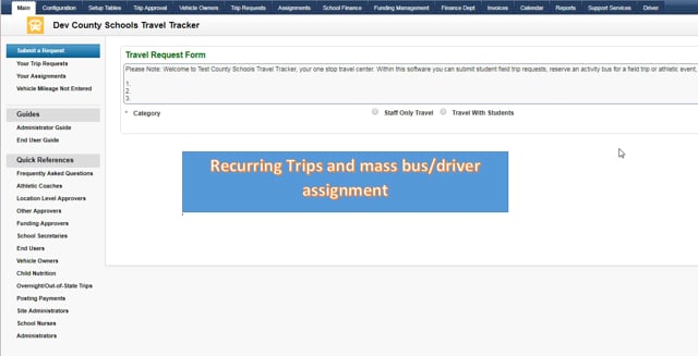 Travel Tracker Feature Tip - Recurring Trips and Mass Assigning