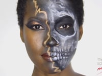 Half Skull Diva Halloween Make-up