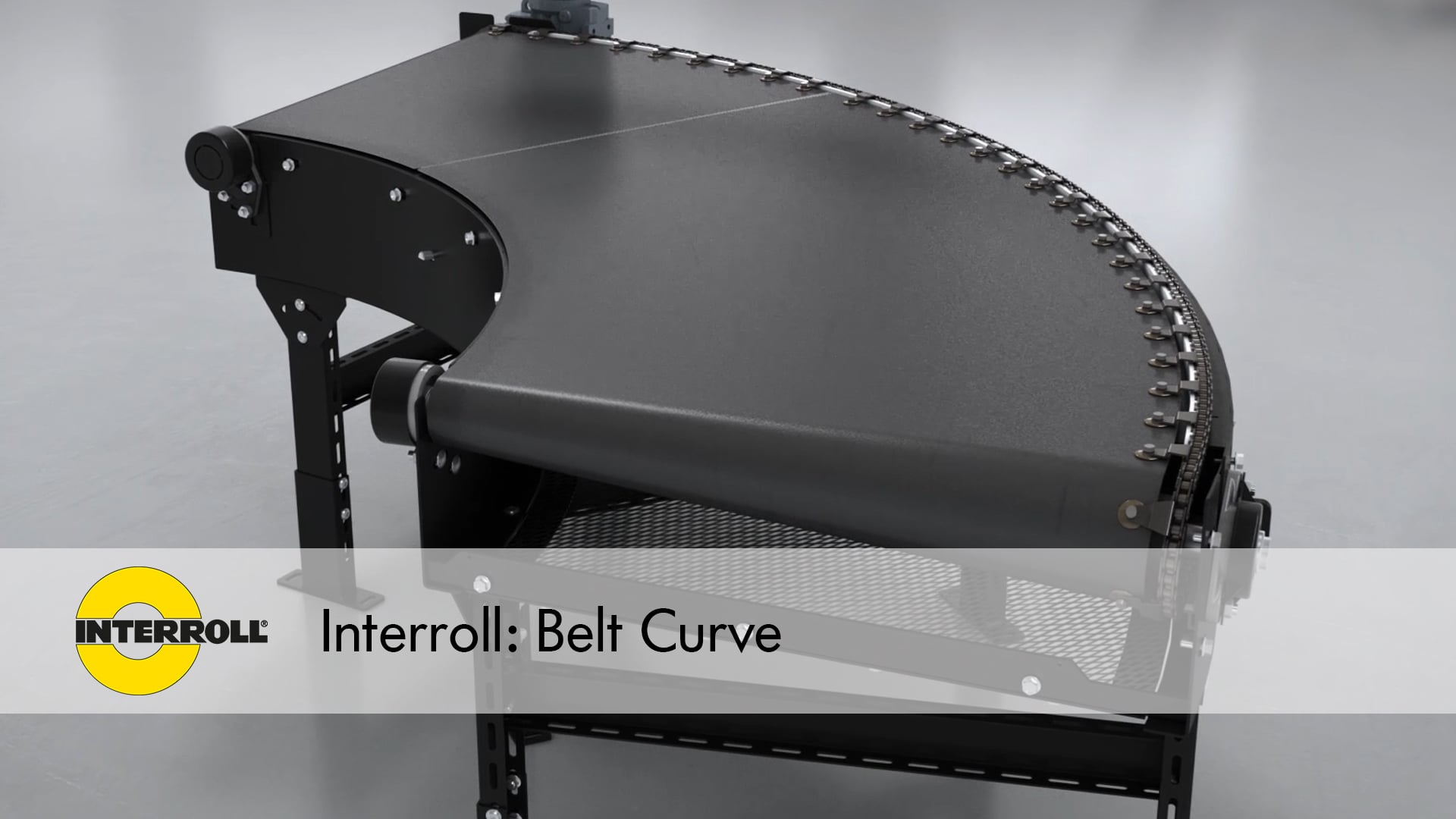 Interroll Belt Curve - whenever reliability, performance and simplicity are called for (Animation, english)