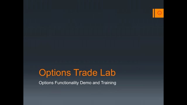 Options Trade Lab - Interactive Training Series