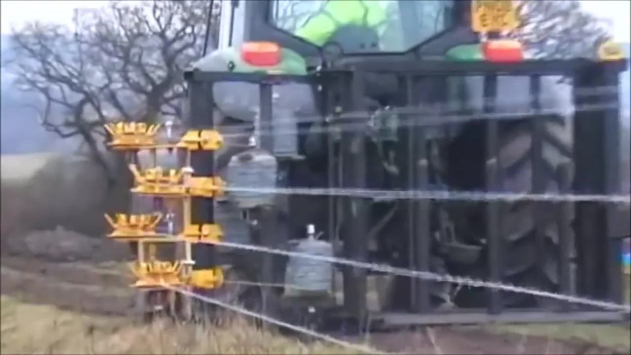 Quickfencer with 4 strands of barbed wire on Vimeo