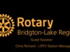 Bridgton Rotary Club Guest LRTV Station Manager Chris Richard