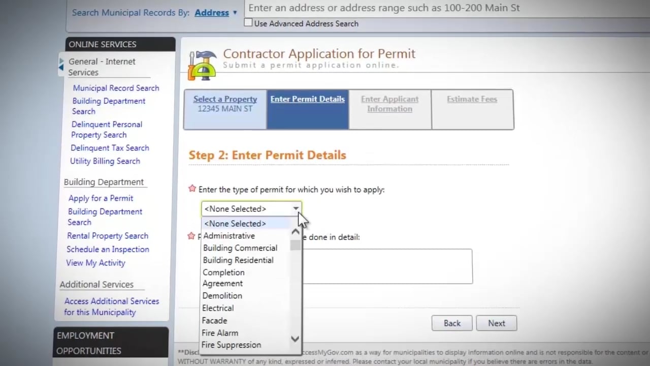 Online Permit Application