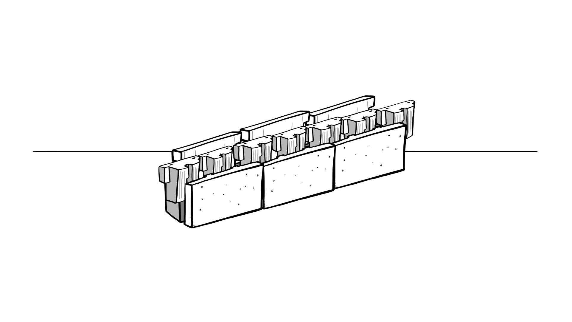 【concrete】 Exterior Wall Footing - Concrete Stem 8 x 8 x 16 - Omniblock