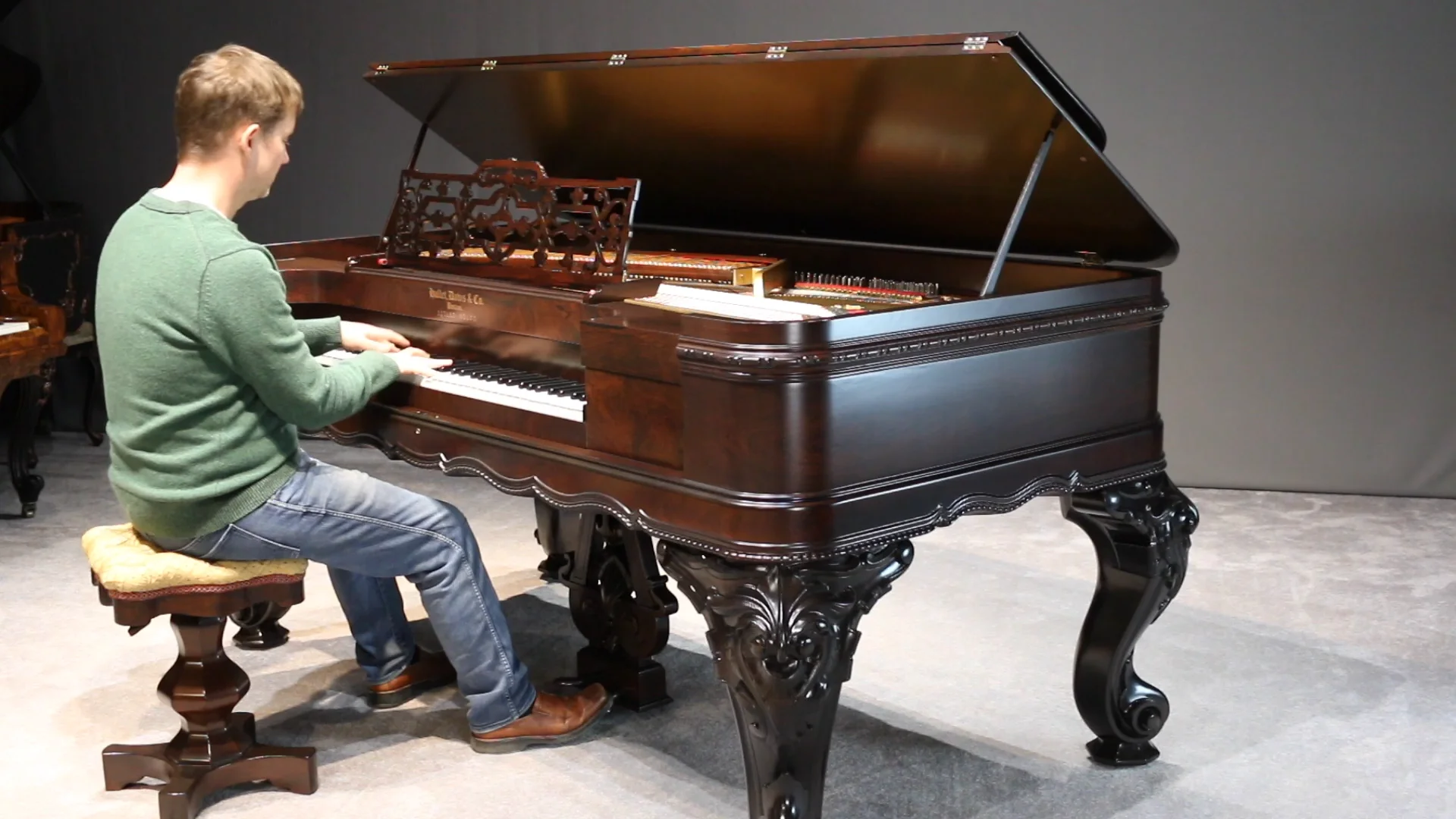 Hallet & Davis Rococo Style Square Grand Piano - Antique Hallet & Davis Rococo Style Square Grand Piano - Antique