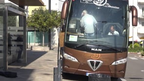 Un autobús de l'Escala a la manifestació de dissabte
