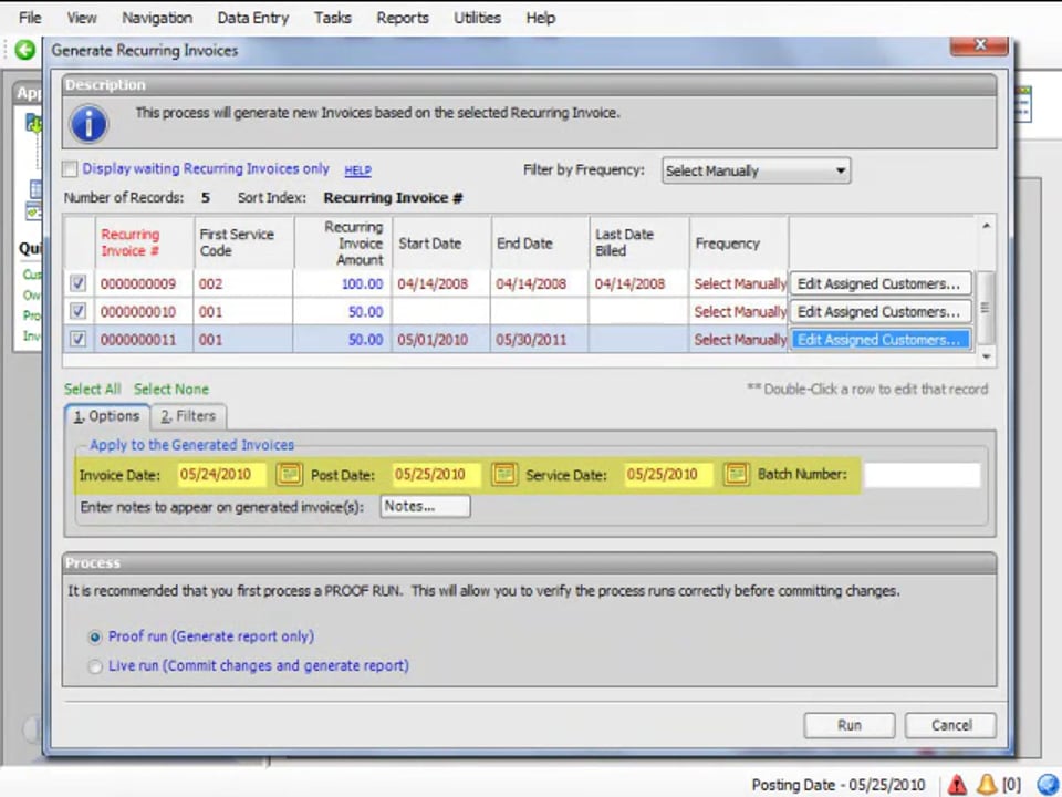 Creating Recurring Invoices