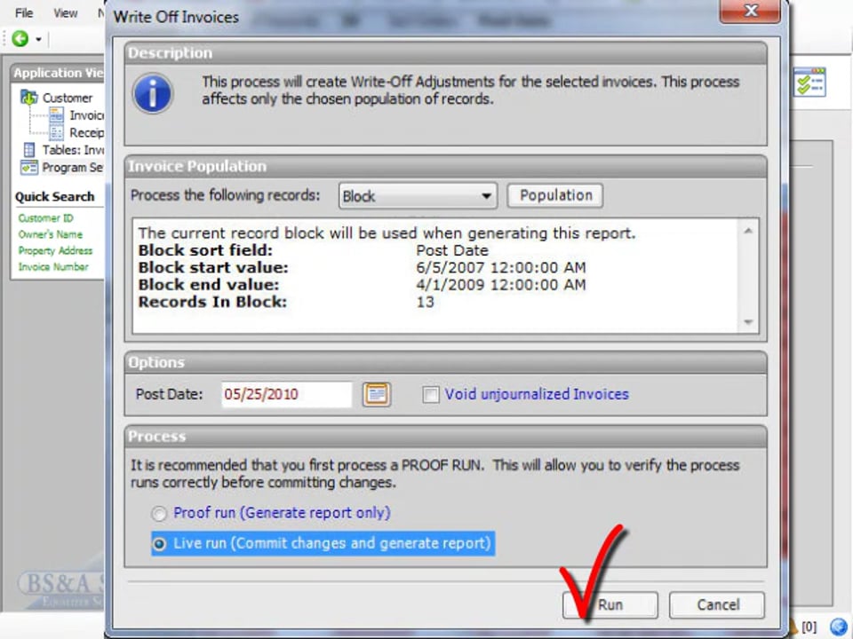 Writing off bad debts