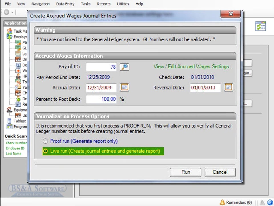 Posting Accrued Wages