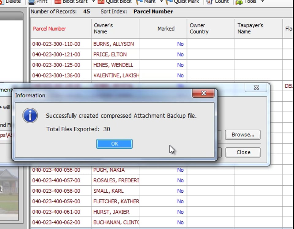 Backing up attachments
