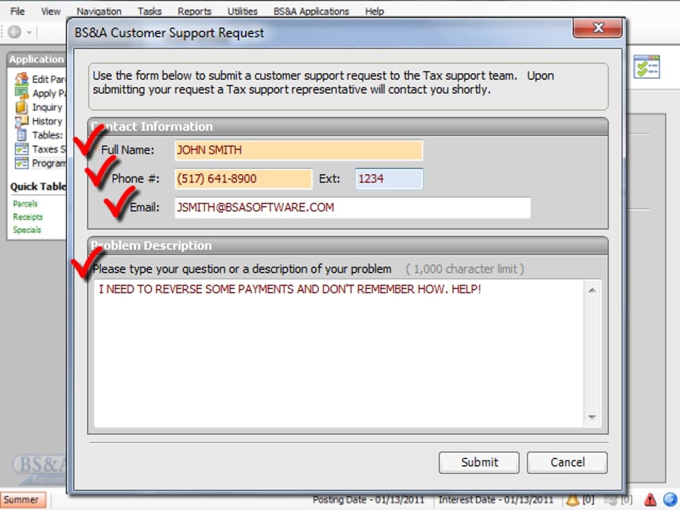 Request Support Call