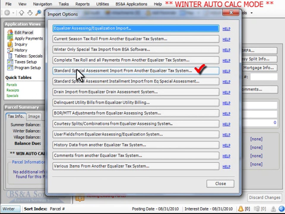 Special Assessments from the prior year