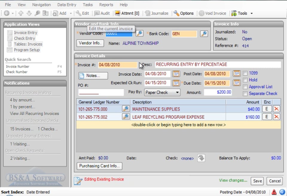 Creating Invoices Based on Recurring Invoices