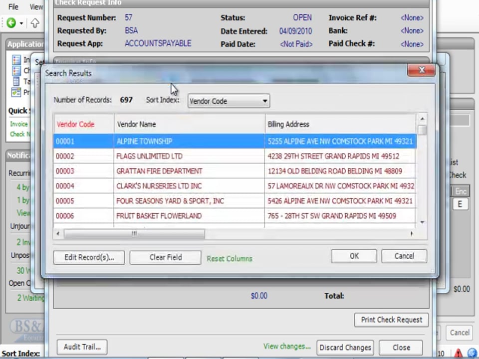 Creating a Check Request