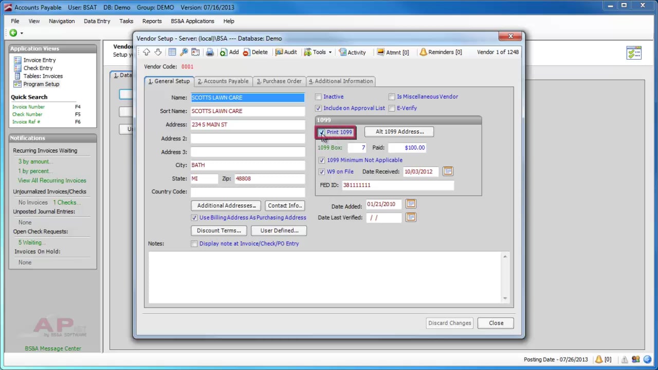Year End 1099 Process