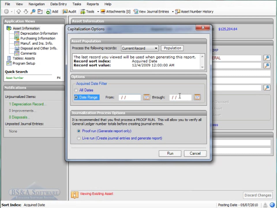 Capitalizing an Asset
