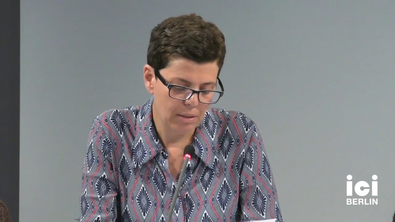 Talk by Ruth Preser (Panel I)