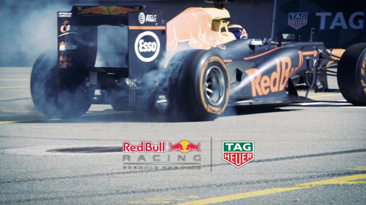 Red Bull Racing in front of Tag Heuer HQ