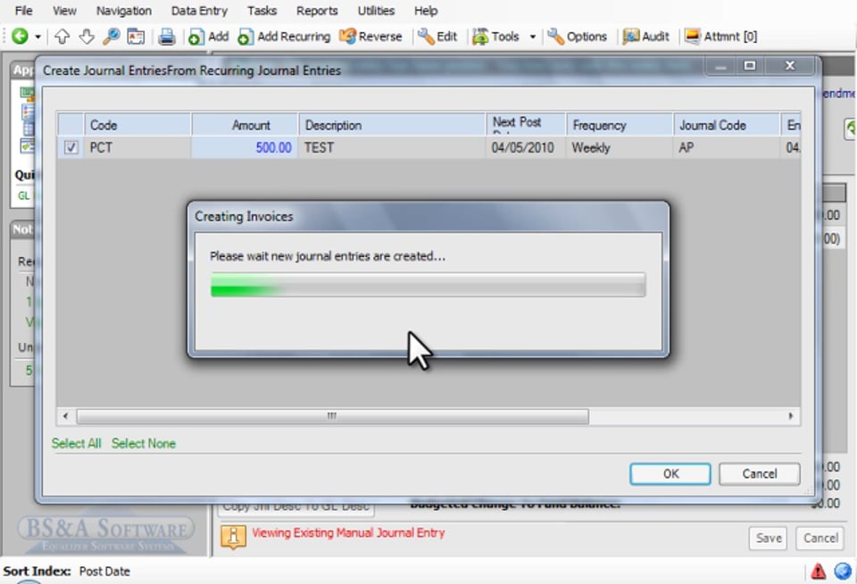 Creating Recurring Entry