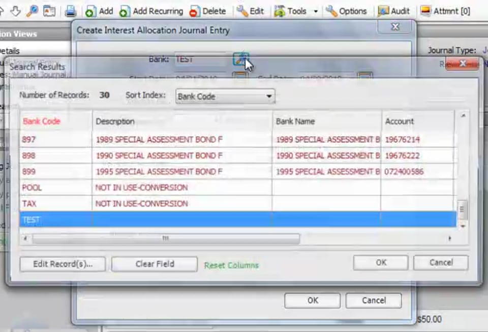 Creating an Interest Allocation Journal Entry