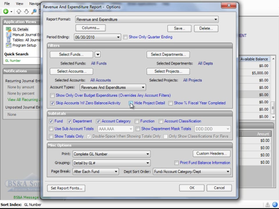 Project Accounting Explanation