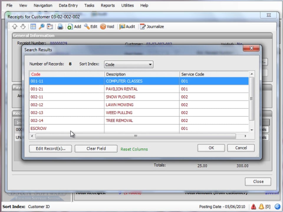 Voiding a Journalized Receipt