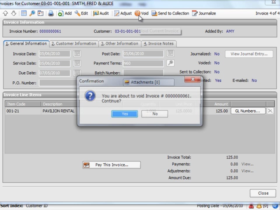 Voiding an Unjournalized Invoice