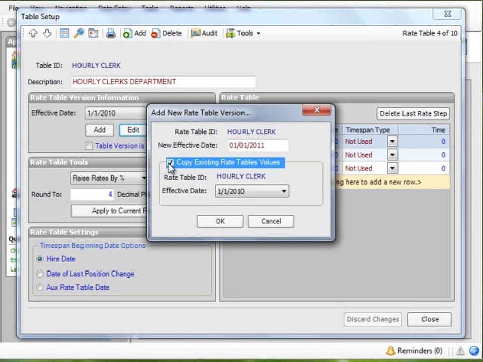 Adding a New Effective Date