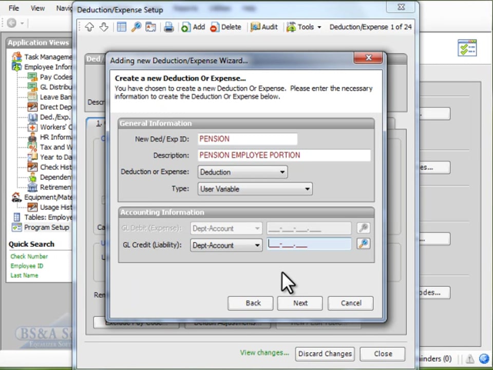 Adding a New Deduction