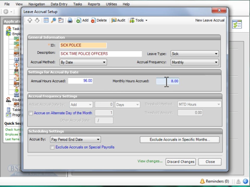 Adding a Leave Accrual