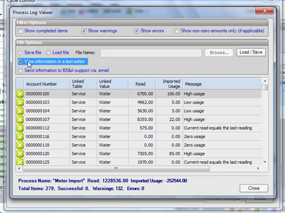 Importing Meter Reads