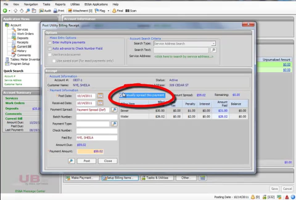 Manually Spreading a Payment