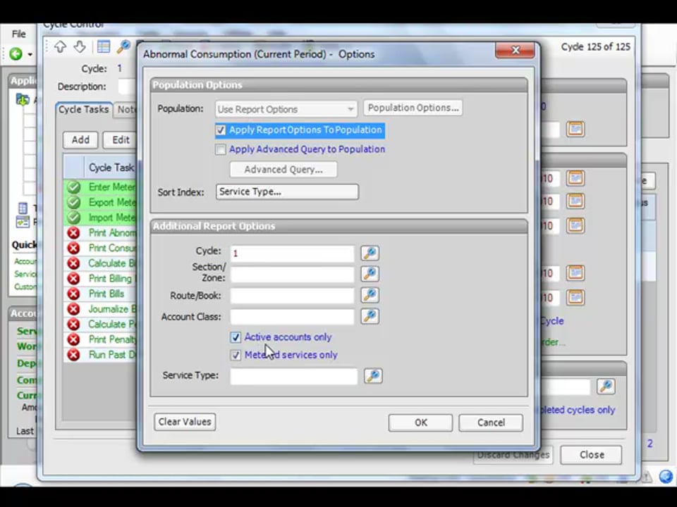 Printing an Abnormal Usage Report