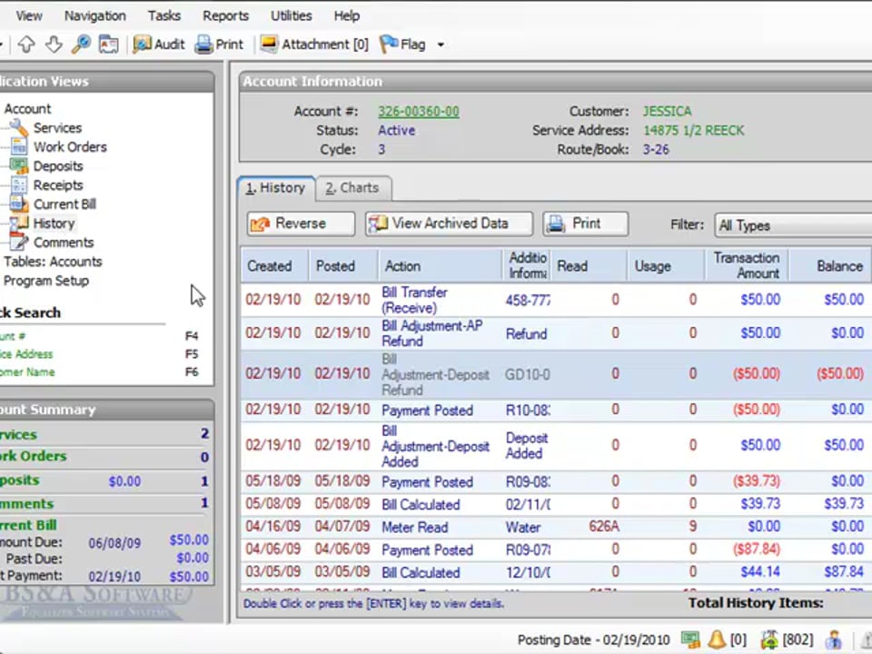 Transferring a Bill Balance