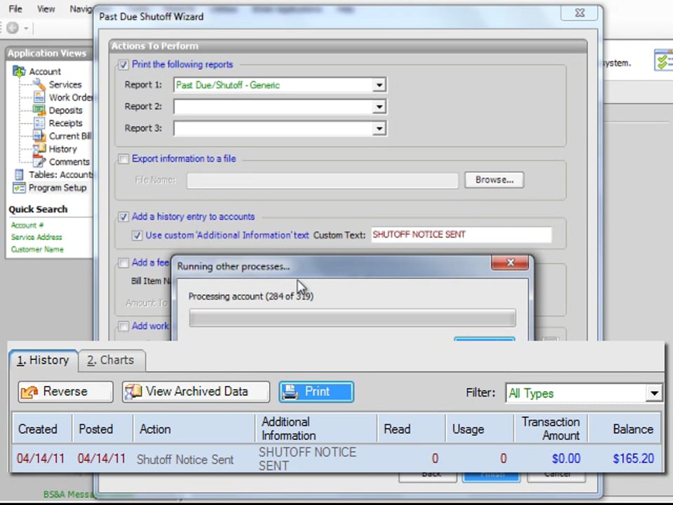 Past Due, Shutoff Wizard
